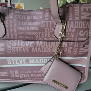 Steve Madden Mauve Logo Tote with Pouch
